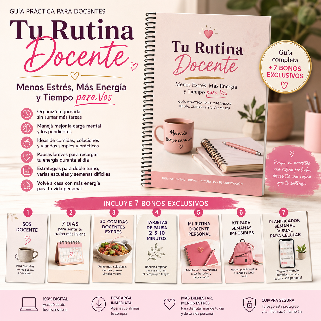 Tu Rutina Docente: Menos Estrés, Más Energía y Tiempo para Vos